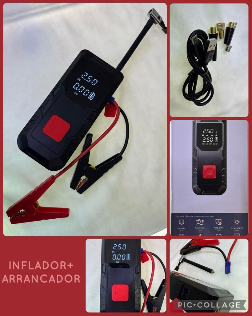 Arrancador de coche+Inflallantas+Powerbank
