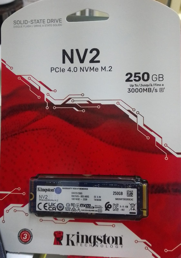SSD Kingston 250GB NV2 PCle 4.0 NVMe M.2